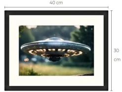 Tradera UFO Science Fiction konsttavla storlek med ram cirka 30 cm x 40 cm^ Fotokonst