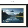 Tradera UFO Science Fiction konsttavla storlek med ram cirka 30 cm x 40 cm^ Fotokonst