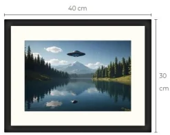 Tradera UFO Science Fiction konsttavla storlek med ram cirka 30 cm x 40 cm^ Fotokonst
