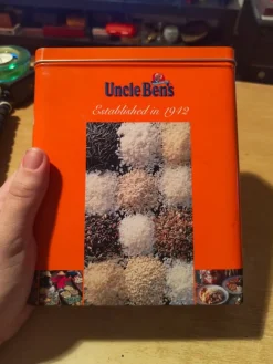 Tradera Plåtemballage<Uncle Bens - Plåtburk