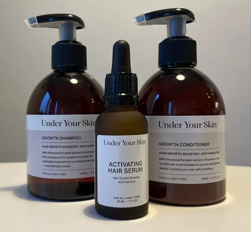 Tradera Hårvård<Under Your Skin Hair Growth set - Schampo, Balsam & Serum