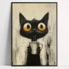 Tradera Underbar Canvas Poster Katt Kaffe^ Posters