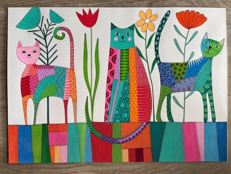 Tradera Unik bordstablett/underlägg. Handmålad i ett exemplar .^ Inredning & Hushåll