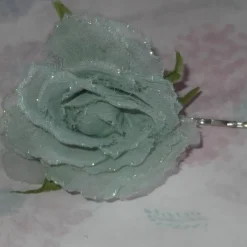 Tradera Hårsmycken & Diadem<Unikt Hårspänne Blå Tyg Ros Glittrig Retro Vintage Hårnål Hår Accessoar Somrig