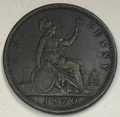 Tradera United Kingdom 1 penny 1870^ Utländska Mynt