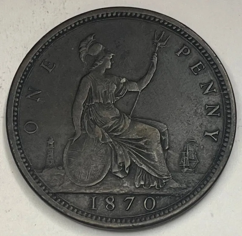 Tradera United Kingdom 1 penny 1870^ Utländska Mynt