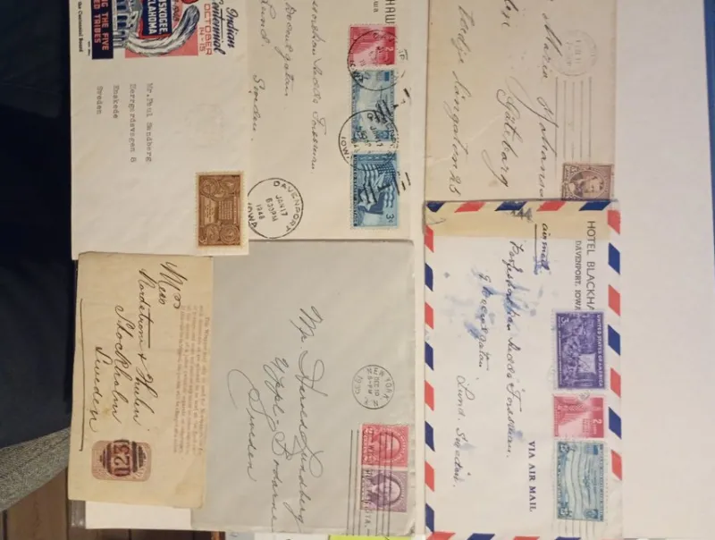 Tradera USA. 6 försändelser från USA till Sverige 1930-40 talet^ Nordamerika