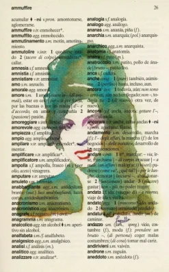 Tradera Utskrift på sida från italienskt-spanish lexsikon^ Posters