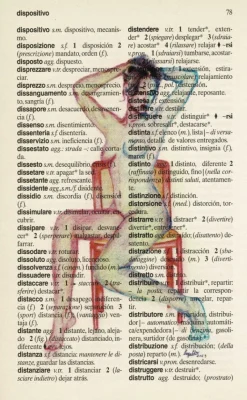 Tradera Utskrift på sida från italienskt-spanish lexsikon^ Posters