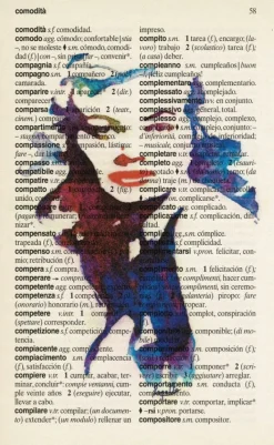 Tradera Utskrift på sida från italienskt-spanish lexsikon^ Posters