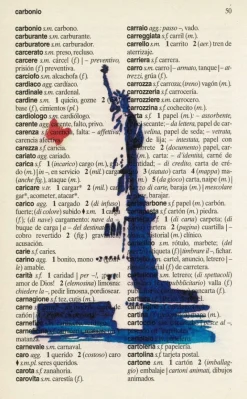 Tradera Utskrift på sida från italienskt-spanish lexsikon^ Posters