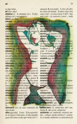 Tradera Utskrift på sida från italienskt-spanish lexsikon^ Posters