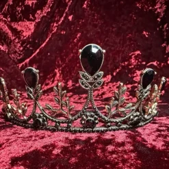 Tradera Hårsmycken & Diadem<Vacker svart tiara krona Burlesque Häxa Goth Maskerad Fest Drottning Bal Gala