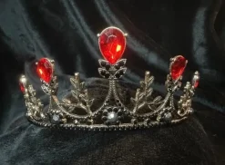 Tradera Hårsmycken & Diadem<Vacker tiara krona i svart/rött Maskerad Fest Drottning Bal Gala Nyår