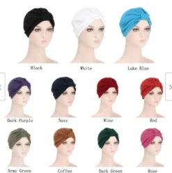 Tradera Vacker turban, mössa, Hijab underscarf rosa rosé pink med stor knut> Huvudbonader