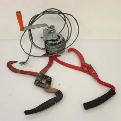 Tradera Trädgårdsredskap<Vajerblock & 2st timmersaxar