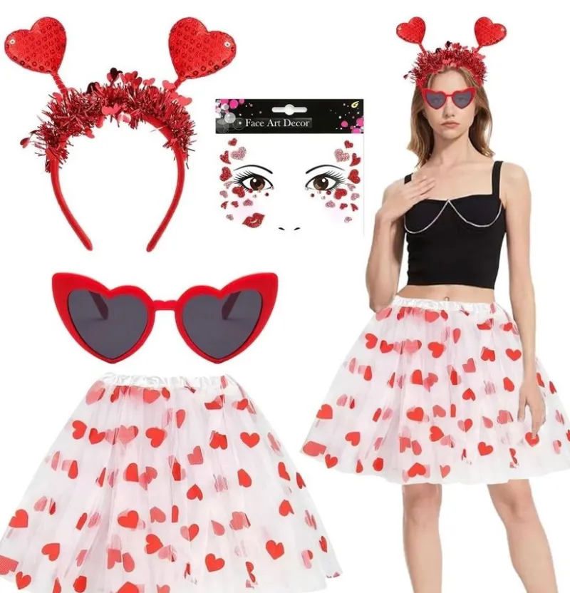 Tradera Allt På Bilden<Valentine ?? Alla hjärtans dag set - Diadem, solglasögon & tyllkjol