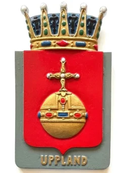 Tradera Kuriosa<Vapensköld sköld Landskapsvapen Landskapssköld stora skölden Uppland