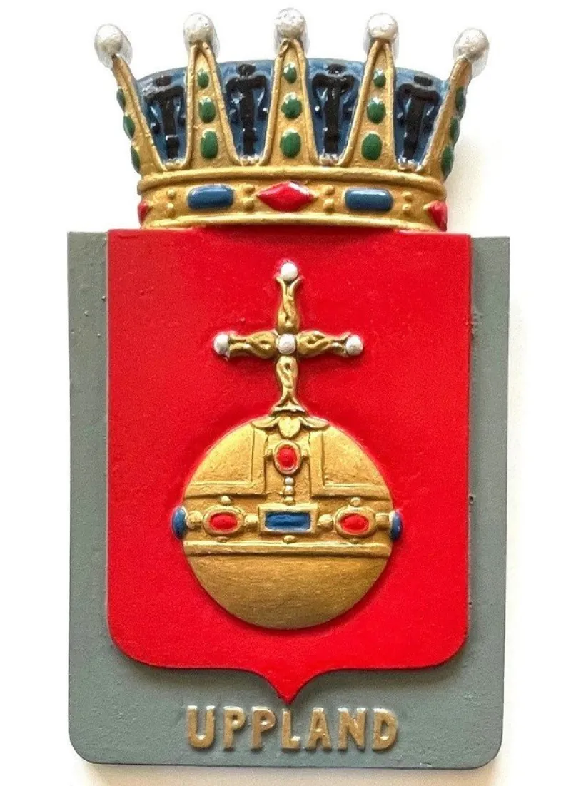 Tradera Kuriosa<Vapensköld sköld Landskapsvapen Landskapssköld stora skölden Uppland