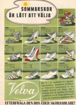 Tradera Övriga Skoprodukter<Velva - Sommarskor är lätt att välja (annons) 1940- el. 1950-tal orginal