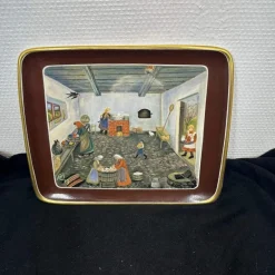 Tradera Väggtavla / Väggrelief / Fat Höganäs stengods - Stortvätt Alma Öhrström^ Reliefer