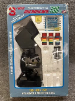 Tradera 3-vägs Mikroskop 750x med Projektor och Visare^ Mikroskop