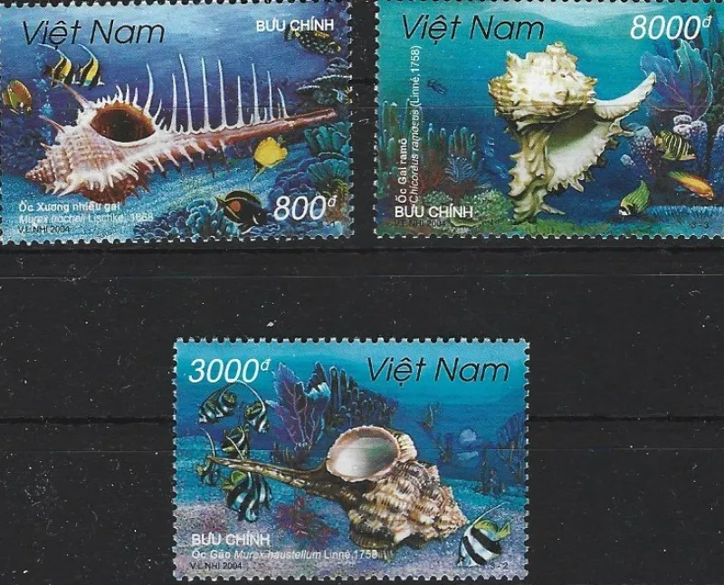Tradera Vietnam 2004 Snäckor hav 3v^ Asien