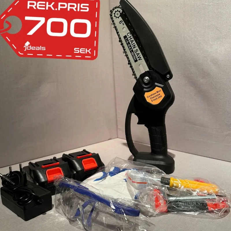 Tradera Trädgårdsmaskiner<Vikeri Mini Motor Såg - Trådlös Kedjesåg - Fungerar med Makita Batterier