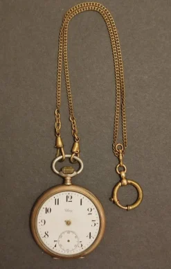 Tradera Viking fickur i silver med kedja^ Fickur