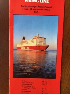 Tradera Tidtabeller<Vikinglinjen tidtabell 1 maj-30 september 1995