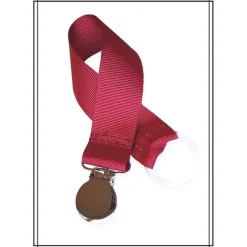 Tradera Vinröd napphållare med runt silverfärgat clip doppresent bebis jul> Babyprodukter