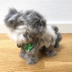 Tradera Övriga Samlarleksaker<Vintage handmade toy dog made from real fur with red glass eyes