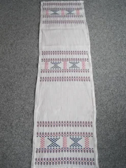 Tradera Vintage Löpare Vit Rosa Blå> Textilier