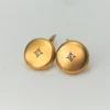 Tradera Manschettknappar<Vintage Manschett knappar i äkta14k guld med diamanter 0,06ct, 16,5mm