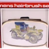 Tradera Hårvård<Vintage mens hairbush-plastic bristles-1908 De Dion Bouton car motif-circa 1970s