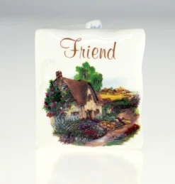 Tradera Vintage porcelain handmade 'Friend' card circa 2003-Written message inside-58.5g^ Inredningsdetaljer