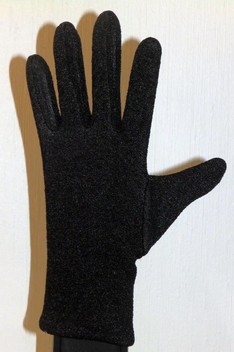 Tradera VINTAGE 50-60-70tals fodrad sofistikerade dam handskar nylon crepe S/M SVART NOS> Handskar & Vantar