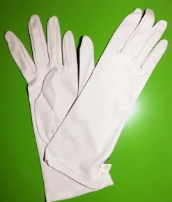 Tradera VINTAGE 50-60-70tals sofistikerade dam handskar BEIGE nylon crepe S / 6,5 NOS> Handskar & Vantar