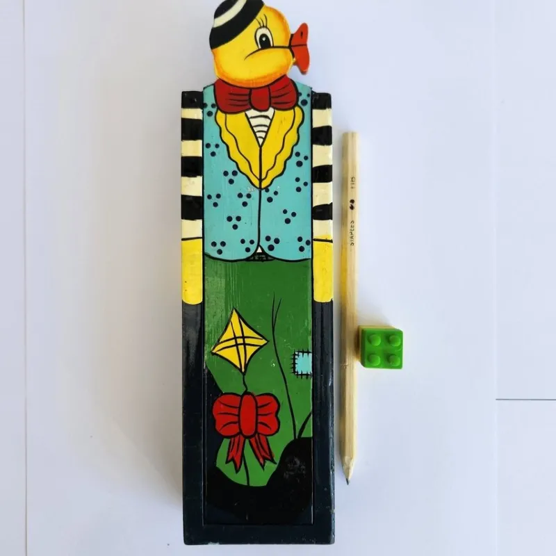 Tradera Pennor & Tillbehör<Vintage Wooden Duck Pencil Box