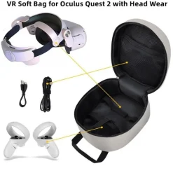 Tradera Lek & Spel<VR Förvaringsväska bra säker förvaring för Oculus quest2&3 VR med huvud band