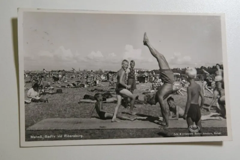 Tradera Svenska Landskap<Vykort - Malmö badliv vid Ribersborg