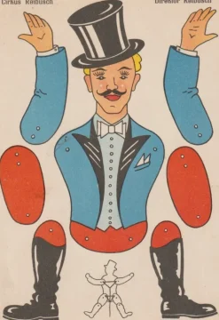 Tradera Övrigt<Vykort Klippdockkort Cirkus Reibusch Direktör Reibusch Obeg