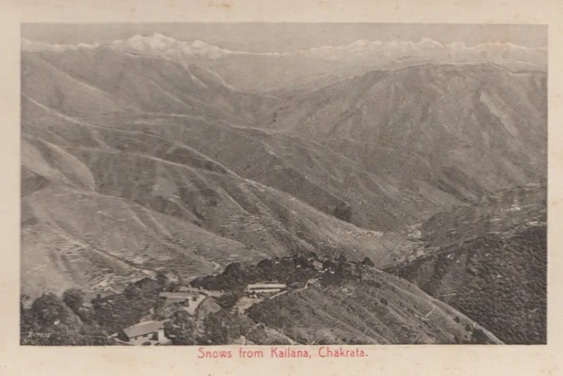 Tradera Världen Utom Norden<Vykort Snows from Kailana, Chakrata Indien Skrivet