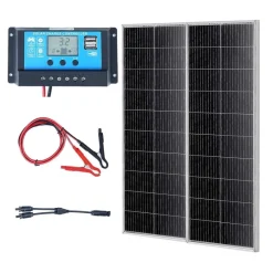 Tradera 200W Solpanel Kit – Monokristallina Paneler med Laddningsregulator^ Husbilar & Husvagnar