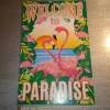 Tradera Skyltar<Welcome to Paradise skylt Flamingo köpt i USA