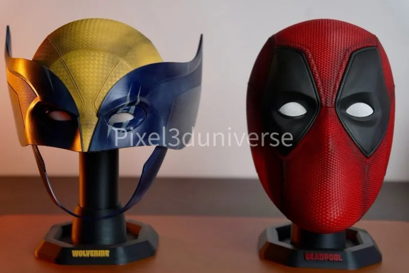 Tradera Wolverine + Deadpool Mask with stand - cosplay> Utklädnad & Rollek