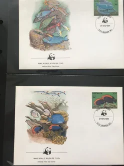 Tradera WWF Grenada 1984 Coral fish Set FDC^ Sydamerika & Karibien