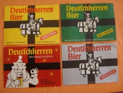 Tradera 4x Tyskland Gammal tysk öletiketter Deutschherren-Bier BAD MERGENTHEIM^ Breweriana