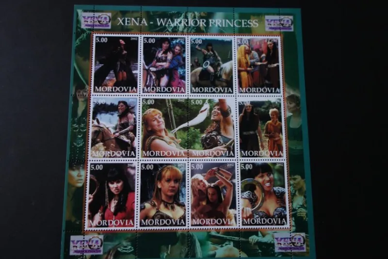 Tradera XENA - WARRIOR PRINCESS, Postfriskt frimärksblock, 12 olika frimärken^ Övriga Världen