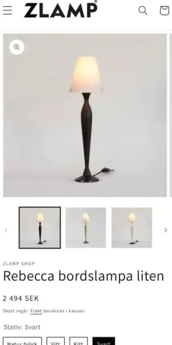 Tradera Zlamp Rebecca bordslampa liten - Svart^ Lampor